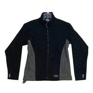 The North Face Size M Agave Fleece Full Zip Winter Jacket Pockets Colorblock